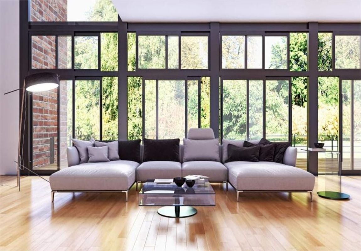 Loccor 10x6.5ft Fabric Interior Room Backdrop Living Room Wooden Sofa With Plants White Wall Photography Background Home Office Background For Video Conference Zoom Photo Studio Props - View #4