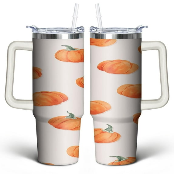 Modern Oil Painting 30 Oz Tumbler with Handle Lid and Straw, Stainless Steel Double Walled Vacuum Insulated Cup, Cute Birthday Gifts Tumbler for Women Men Friends