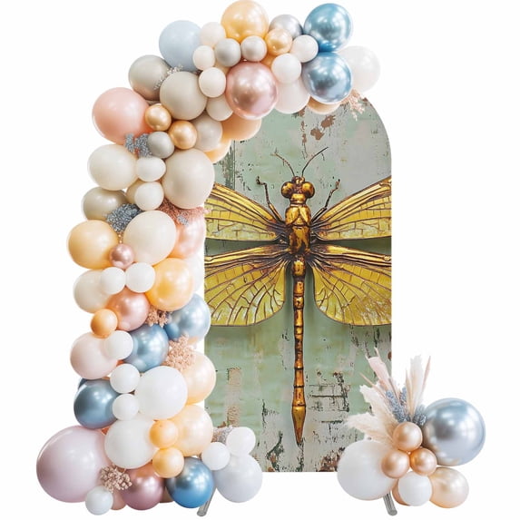 Modern Oil Painting Arch Backdrop Cover 4 FT Retro Yellow Dragonfly ...
