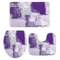thumbnail image 1 of Modern Oil Painting Bath Mat 3 Piece Bathroom Rug Set, Purple Grey Abstract Graffiti Art Non Slip Bath Rug Contour Mat and Toilet Lid Cover, Absorbent Shower Mats Soft Bath Rugs and Mats Sets, 1 of 8