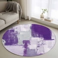 thumbnail image 1 of Modern Oil Painting Round Area Rug 3.3 FT, Non Slip Small Entryway Kitchen Mat, Purple Grey Abstract Graffiti Art Washable Soft Circular Rug Non-Shedding Door Mat for Bathroom Playroom Kids Room, 1 of 9