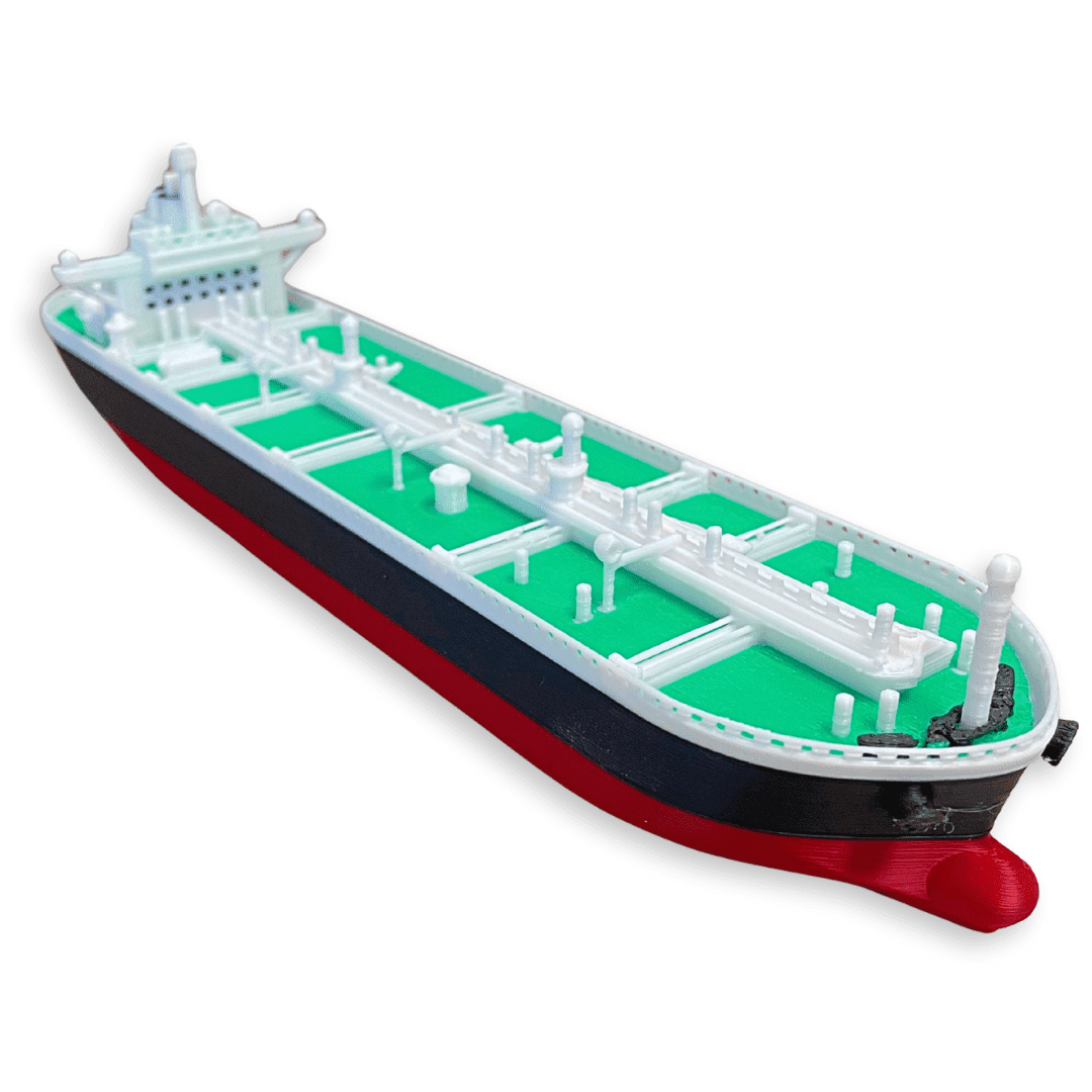 Modern Oil Tanker Ship Model - 12 Inch Commercial Vessel Replica ...