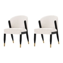 Manhattan Comfort Ola Dining Chair with Solid Wood Frame in Cream - Set of 2