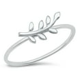 thumbnail image 1 of Modern Olive Branch Leaf Ring .925 Sterling Silver Band Jewelry Female Male Unisex Size 6, 1 of 4