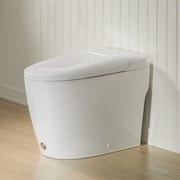 Modern One-Piece Toilet with Pressure-Assisted Flush, Hands-Free Foot Kick & Button Flush, 1.0 GPF WaterSense, 1000g MaP Flush, Soft Close Seat