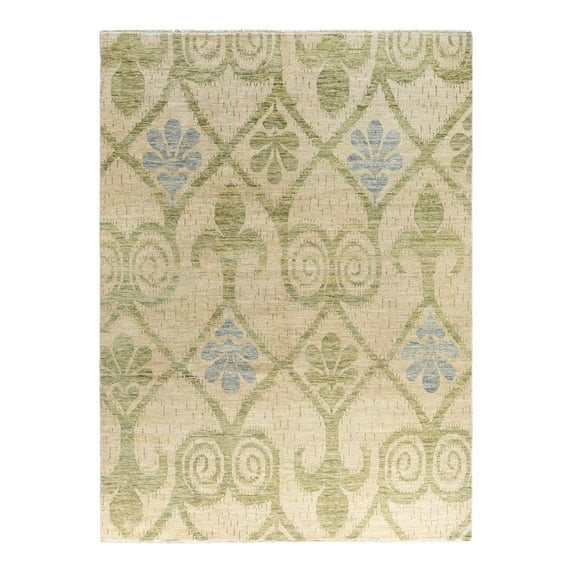 Modern One-of-a-Kind Handmade Area Rug - Ivory, 7' 10" x 10' 3"