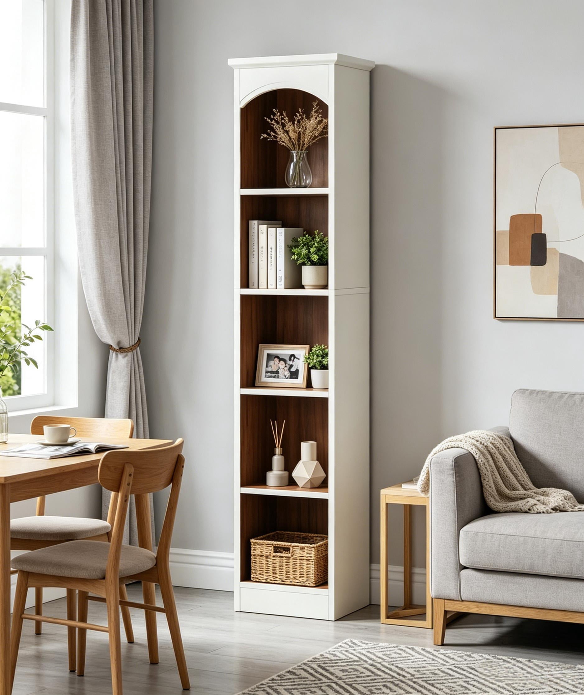 Modern Open Bookshelf, Multi-Tier Freestanding Book Storage Organizer, Sturdy Frame Display Shelf, Multipurpose Bookcase for Living Room, Bedroom, Home Office