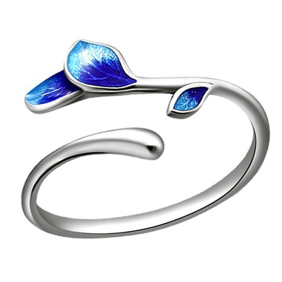 Modern Open Finger Rings Adjustable Rings Tree Leaves Shape Jewelry Alloy Texture Suitable for Fashion Lover Present