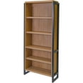 thumbnail image 1 of Modern Open Wood Laminate Bookcase Fully Assembled Light Brown, 1 of 6
