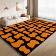 thumbnail image 1 of Modern Orange Black Rug 4x5 Area Rugs Vintage Boho Rugs Non Slip Non Shedding Print Washable Floor Carpet for Living Room Bedroom Office Study Foyer Hallway, 1 of 7