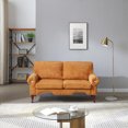thumbnail image 1 of Modern Orange Sofa with Crystal Button Accents / Create a Luxurious Living Atmosphere, 1 of 4