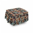 thumbnail image 1 of Modern Ottoman Cover, Paisley Spots, 2 Piece Slipcover Set with Ruffle Skirt for Square Round Cube Footstool Decorative Home Accent, Standard Size, Multicolor, by Ambesonne, 1 of 1