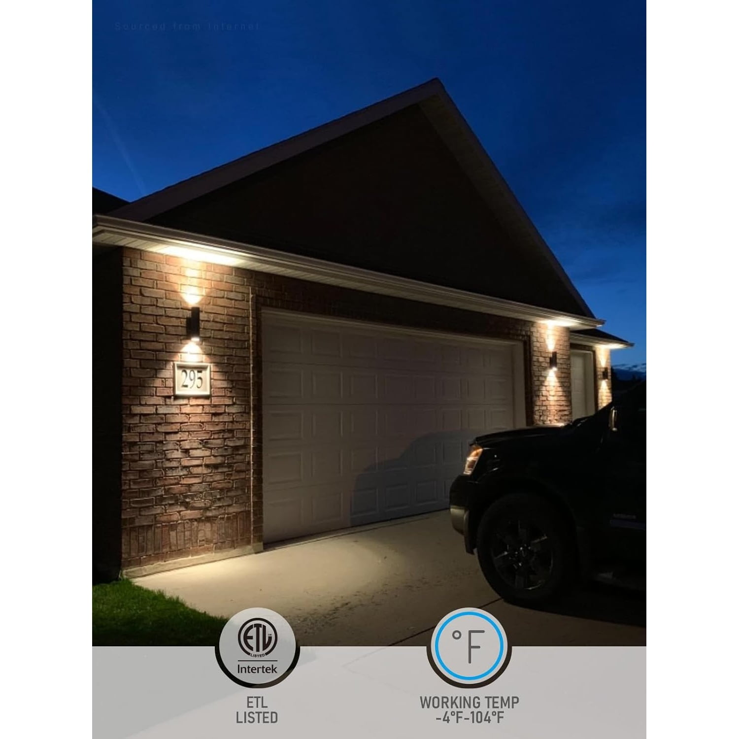 Modern Outdoor Cylinder Wall Lights 12", Porch Light in 2 Lights, Up Down Lights, Matte Black Waterproof Wall Sconce, Aluminum, E26 Base, Exterior Light Fixture Wall Mount, ETL, Pack of 2