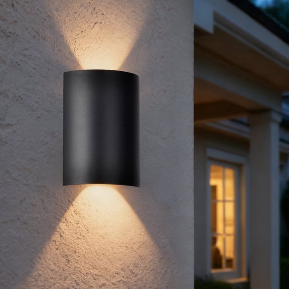 Modern Outdoor Wall Light Black LED Up & Down Sconce, 20W 3000K Waterproof Exterior Light for Porch Patio