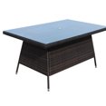 Modern Outdoor Rectangular Dining Table with Clear Tempered Glass for