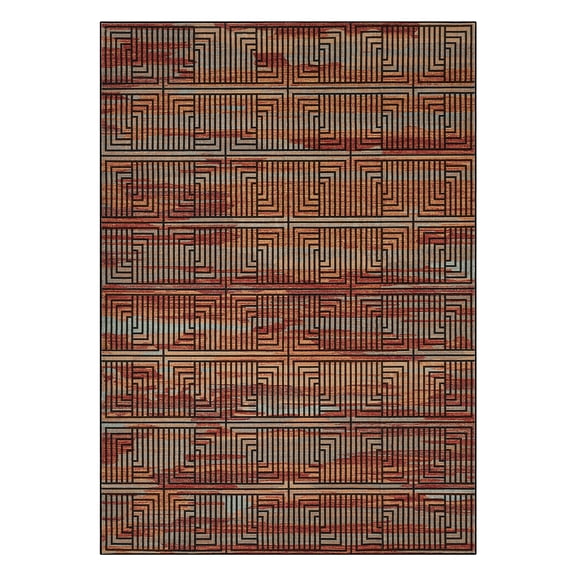 Modern Outdoor Rug 8x10FT - Waterproof Patio Carpet