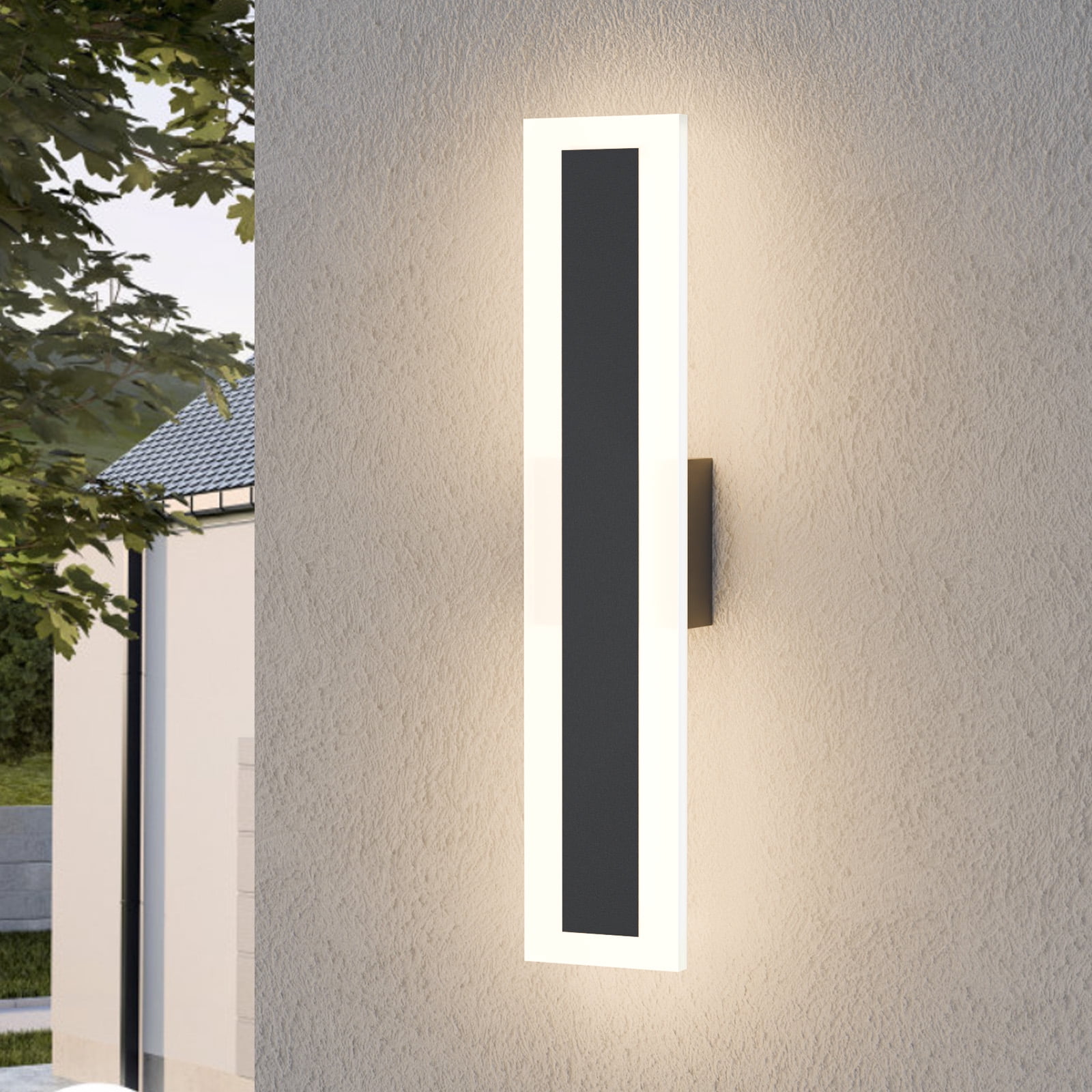 Modern Outdoor Wall Light Exterior Lighting Fixtures LED Linear IP65 Waterproof Wall Lamps Outdoor Wall Sconces Lighting for Porch Patio Garage Yard IP65 Waterproof, 3000K 11W 363LM, 15.8 Inch