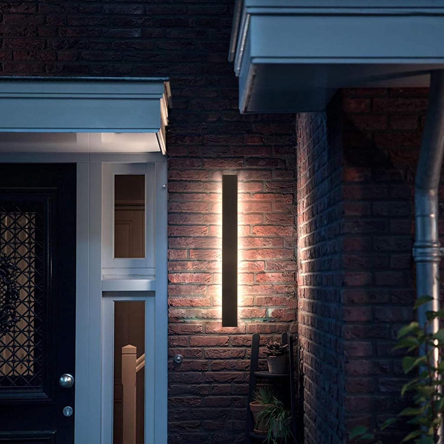 Modern Outdoor Wall Light for House,23.6inch Black LED Exterior Wall ...