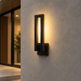 Modern Outdoor Wall Lights 18 Inch Led Long Sconce Black Exterior Porch ...