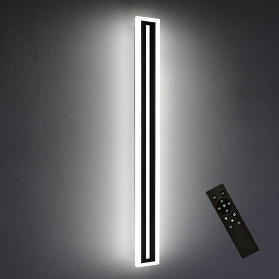 Modern Outdoor Wall Lights,LED Long Strip Lighting,Acrylic Wall Sconce Light,Wall Mount Exterior Light Fixture Suitable for Porch Lights Outdoor Wall,Living Room,Bedroom,Patio (Dimmable, 59.1INCH)