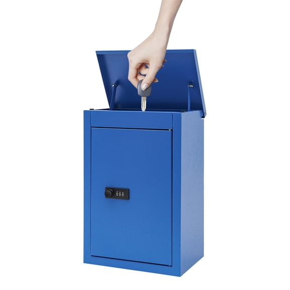 Modern Outdoor Waterproof Wall-mount Mailbox Blue Mailbox With Password Lock