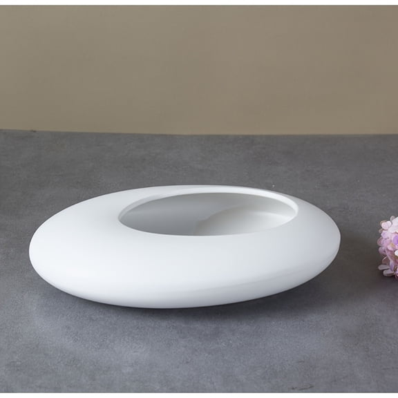 Modern Oval Ceramic Planter, Elegant Indoor/Outdoor Flower Pot for Home Office Patio, Durable Container for Houseplants Orchids Succulents, Minimalist Decor