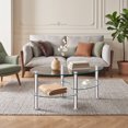 thumbnail image 1 of Modern Oval Coffee Table, Tempered Glass Center Table with Metal Legs for Living Room Home Decor Furniture,Transparent, 1 of 7