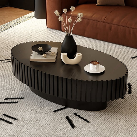 Modern Oval Coffee Table | Used in Main Living Area | Hand - made Reliefs on MDF Base | Hassle - free Installation