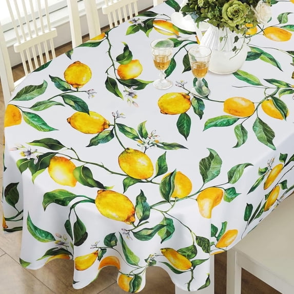 Modern Oval Tablecloth for Oval Table Smaller Than 54 x 78 inches, Waterproof Table Cloths for Dining Room Indoor Outdoor Table Cloth - 60x84in
