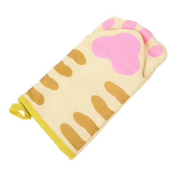 Modern Oven Mitt Heat Resistant Kitchen Gloves For Baking Cooking Microwave Use Yellow 1Set