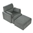 thumbnail image 1 of Modern Oversized Accent Chair with Storage Ottoman in Fabric, Living Room Chair for Relaxation & Style,Dark Gray, 1 of 11