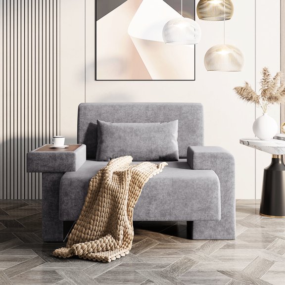 Modern Oversized Armchair | Wide Seating & Breathable Upholstery | Bedroom Reading