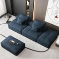 thumbnail image 1 of Modern Oversized Modular Sectional Sofa with 2 Ottoman and 2 Seat,Sparkling Chenille Fabric Soft Cushion Sofa with 4 Pillows,4 Pcs Diy Combination Tufted Sofa,No Assembly Required (Blue), 1 of 12