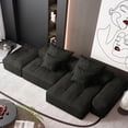 thumbnail image 1 of Modern Oversized Modular Sectional Sofa with Ottoman | Sparkling Chenille Fabric | Tufted Design | No Assembly | 127.56" L | Black | Living Room Furniture, 1 of 25