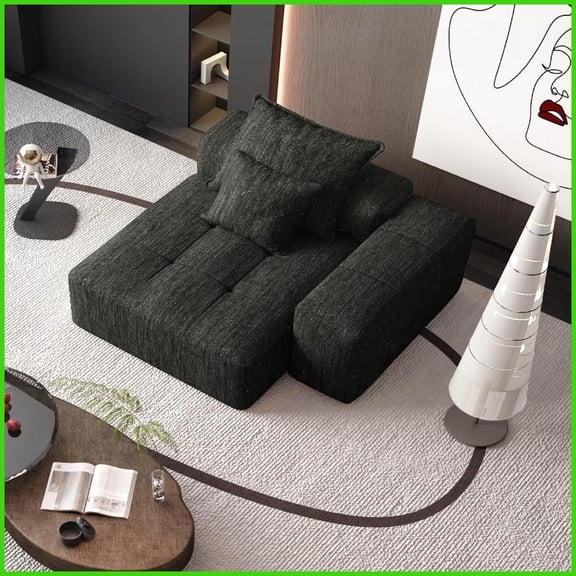 Modern Oversized Sparkling Chenille Modular Sectional Sofa – No Assembly, Ideal for Family Living Areas