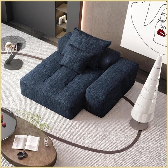 Modern Oversized Sparkling Chenille Modular Sectional Sofa - No Assembly, Tufted Design for Family Rooms