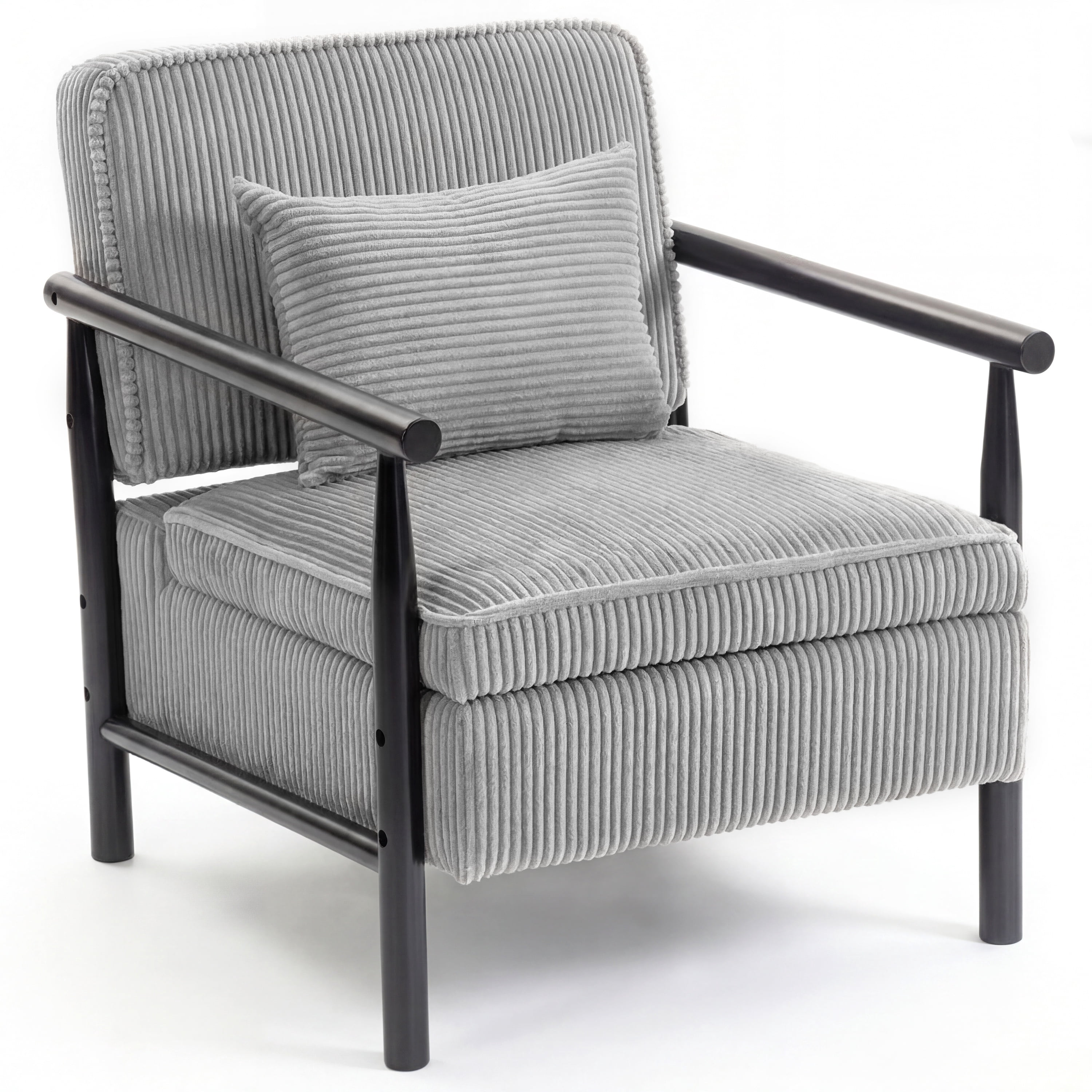 Accent Chair with Hidden Storage, LEGAHOME Antique Gray Modern Arm Chair for Living Room, Comfy Corduroy Reading Armchair for Bedroom, with Solid Wood Leg for 250lbs Weight Capacity