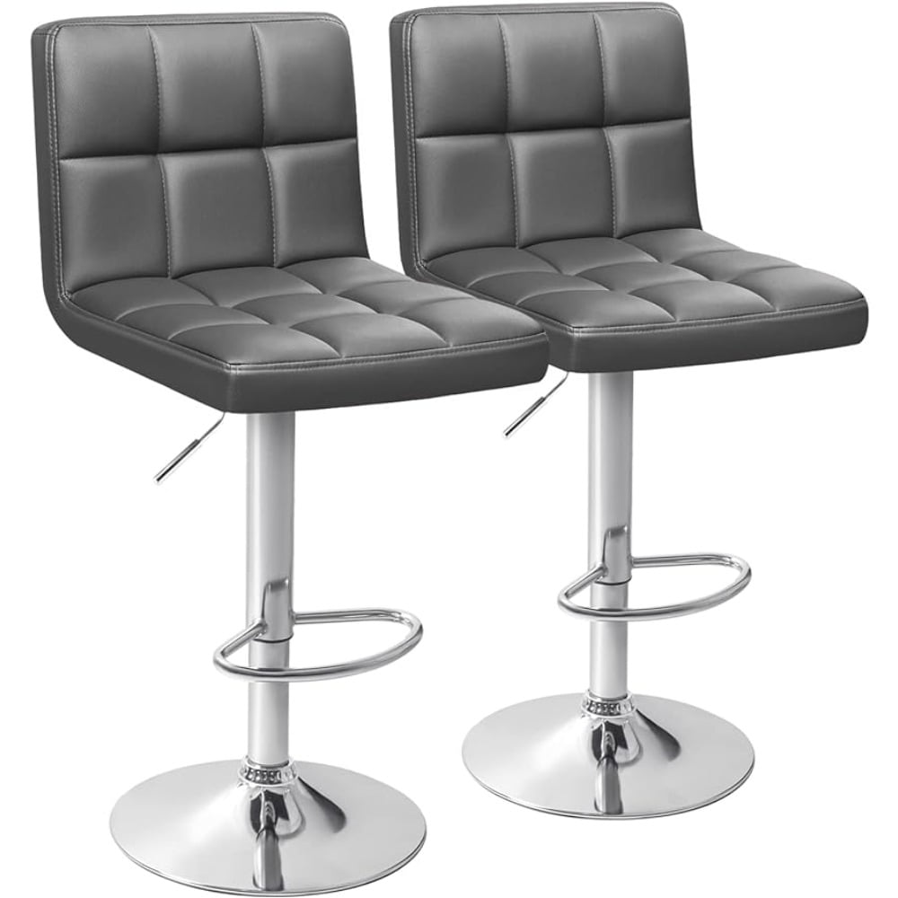Modern PU Leather Adjustable Swivel Barstools, Armless Hydraulic