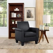 Modern PU Leather Arm Accent Sofa Seat Club Chair Living Room Home Furniture Black