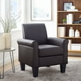 thumbnail image 1 of Modern PU Leather Arm Accent Sofa Seat Club Chair Living Room Home Furniture Brown, 1 of 6