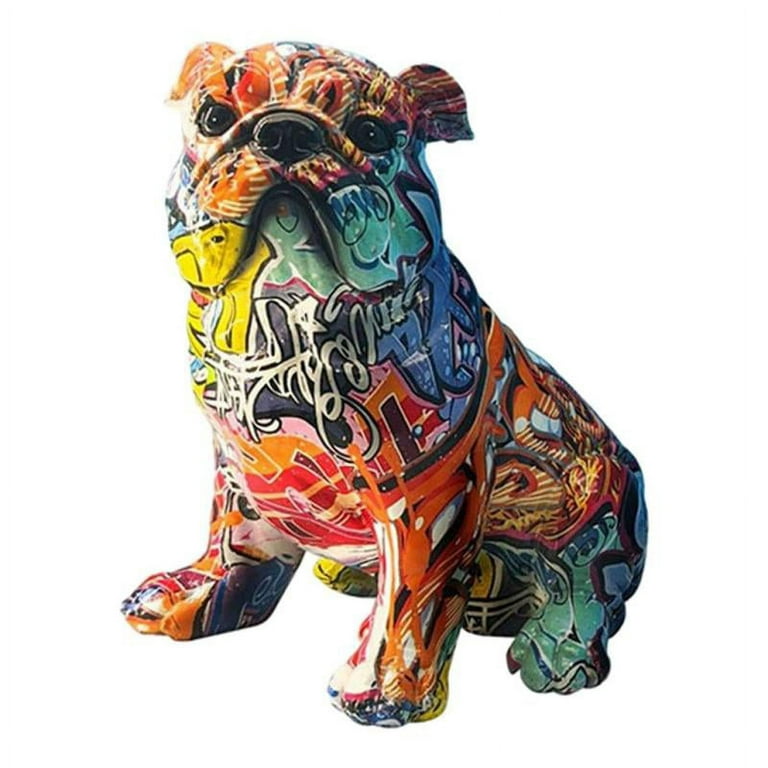  Zyh-hyz Ceramic Dog Statue, Bulldog Decoration Figure Pet Model  Ceramic Crafts Home Desktop Accessories New 2PCS : Home & Kitchen