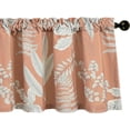 thumbnail image 1 of Modern Painting Style Curtain Valance, Leaves Print Velvet Drape Valance for Bedroom, Rod Pocket Small Window Treatment for Nursery 1 Panel, 52 x 18 Inches, 1 of 6