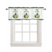 Modern Painting Vegetables Linen Curtain Valance for Bedroom/Bathroom/Kitchen/Office/Living/Dining Room Windows,Abstract Green White Fruits Pocket Topper Drapes Decorative Cafe Drapery Panel 54x18
