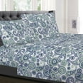 thumbnail image 1 of Modern Paisley Pattern Blue and Green 4-Piece 1500 Supreme Collection Sheet Set, 1 of 2