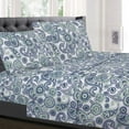 thumbnail image 1 of Modern Paisley Printed Green 4-Piece 1500 Supreme Collection Sheet Set Queen, 1 of 6