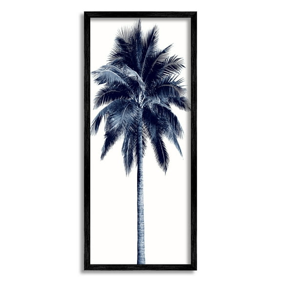 Modern Palm Tree Looming Botanical & Floral Graphic Art Black Framed Art Print Wall Art