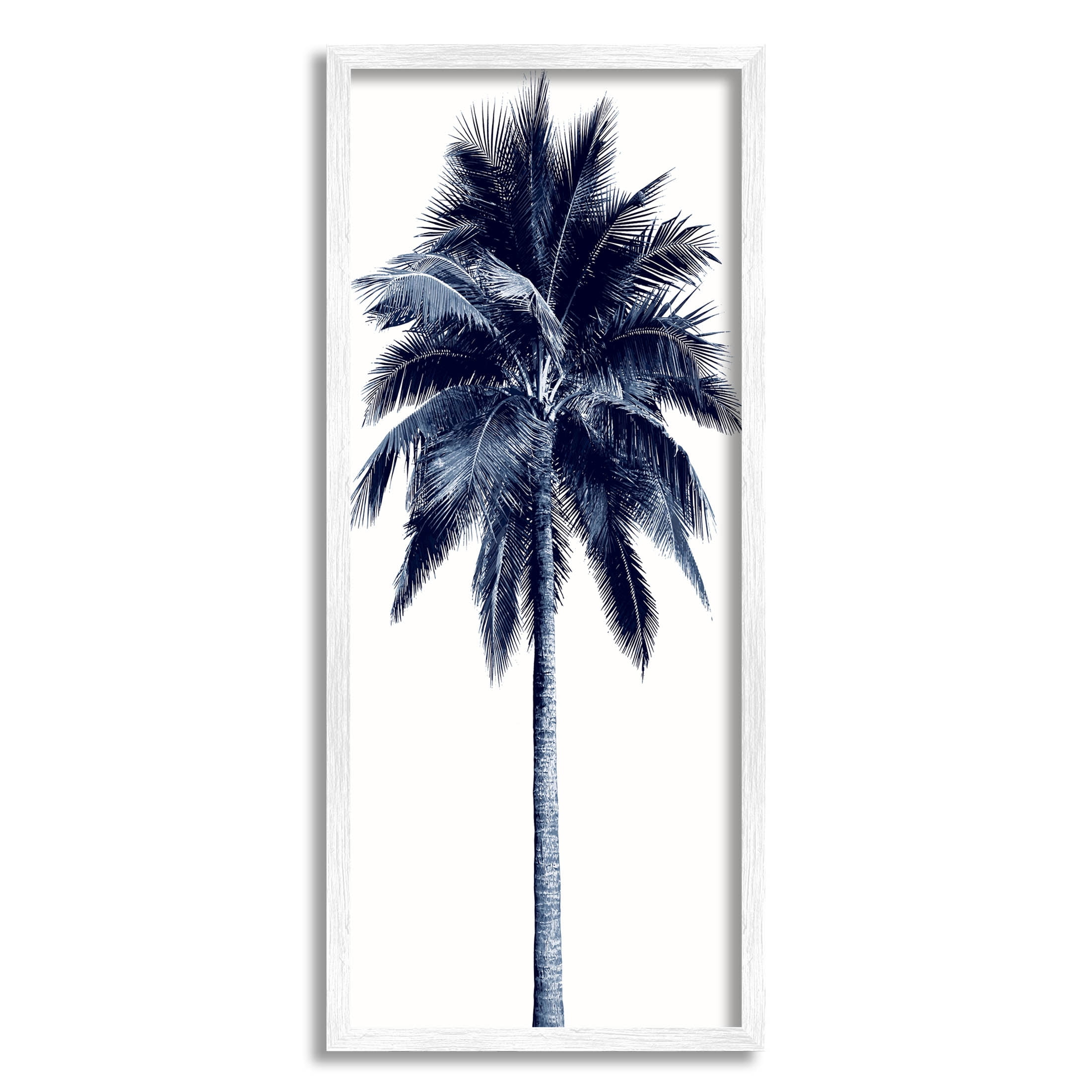 Modern Palm Tree Looming Botanical & Floral Graphic Art White Framed Art Print Wall Art