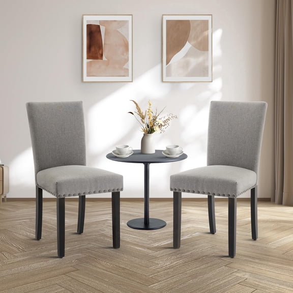 MAROUTE Modern Parsons Upholstered Dining Chairs – Gray, for Dining Room/Kitchen, Set of 6