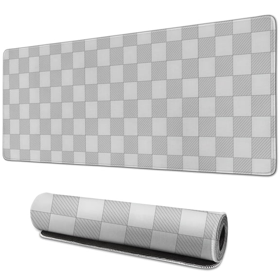 Modern Pastel Checkered Desk Mat - Aesthetic Office Decor, Extra Large Mouse & Laptop Pad, Game Mat - Work or Play in Style, Size 31.5x11.8in.