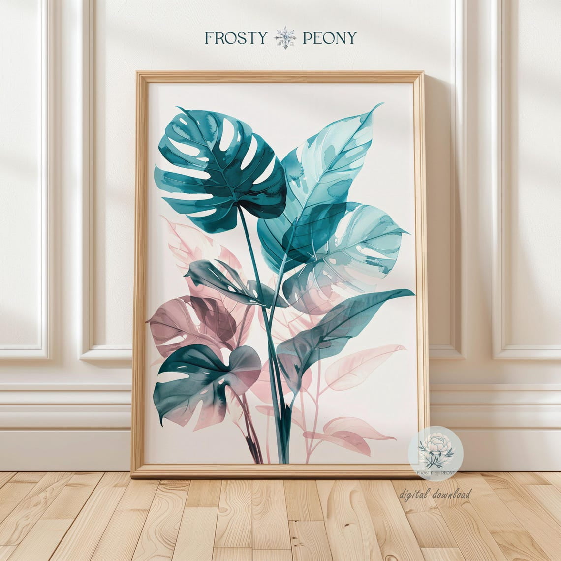 Fresh Look at Modern Pastel Monstera Leaf Art Print Minimalist Botanical Wall Decor